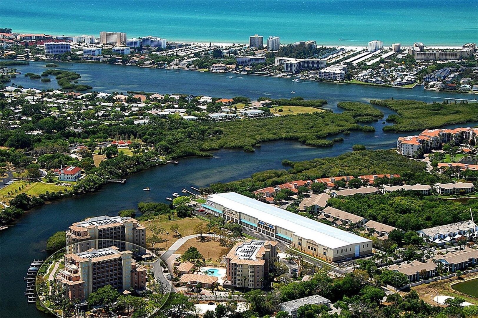 Aerial view of building