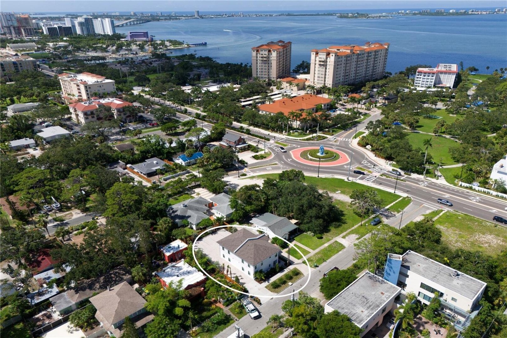 Aerial view of building