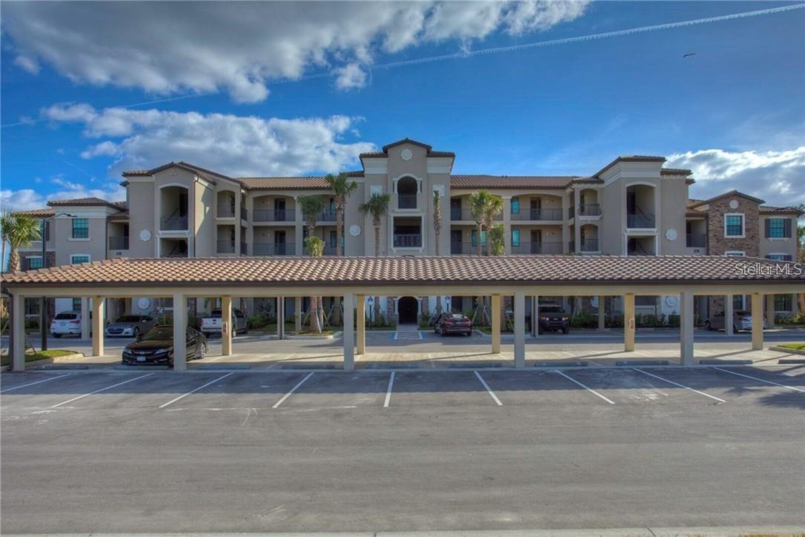 Exterior of building with parking