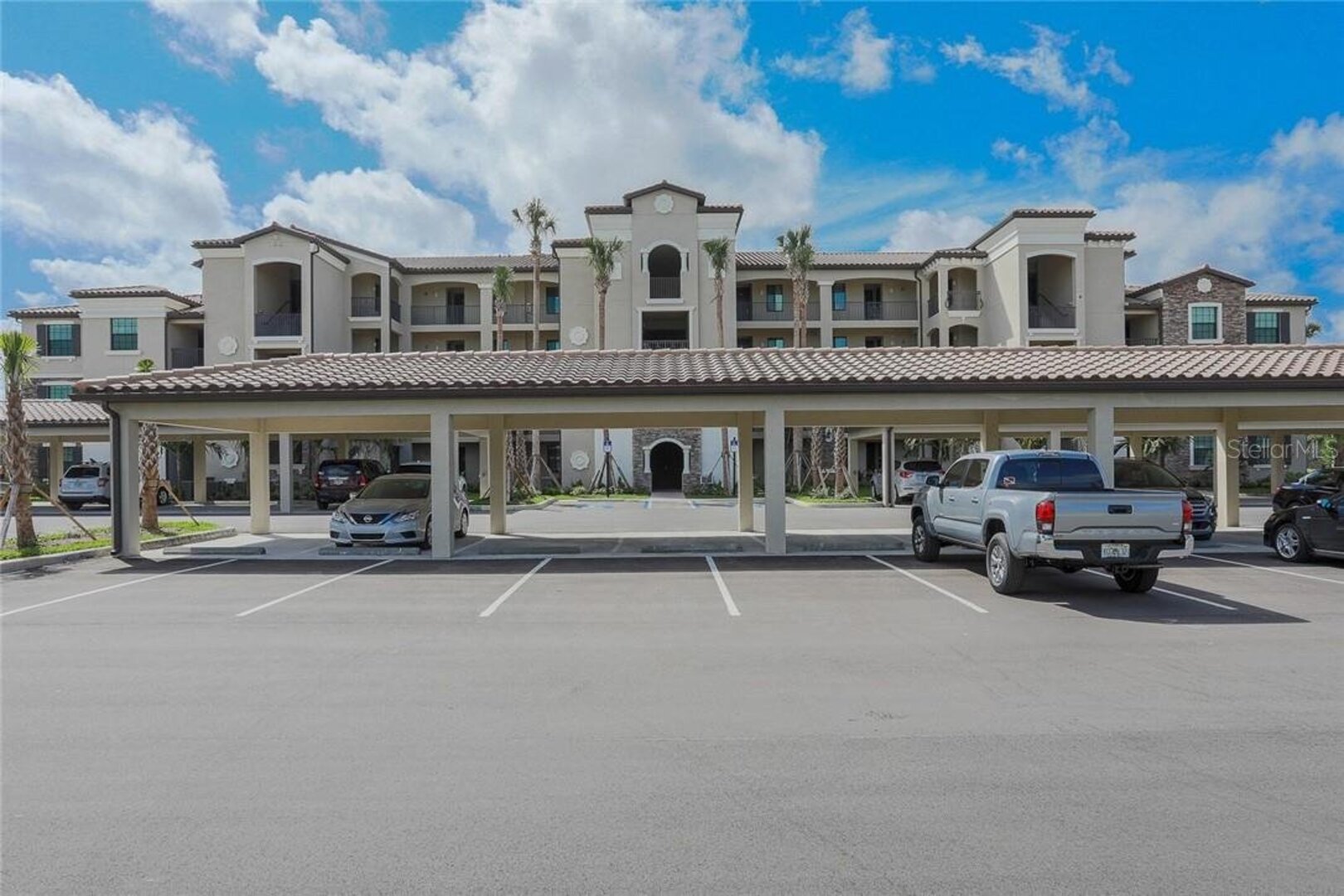 Exterior of building with parking