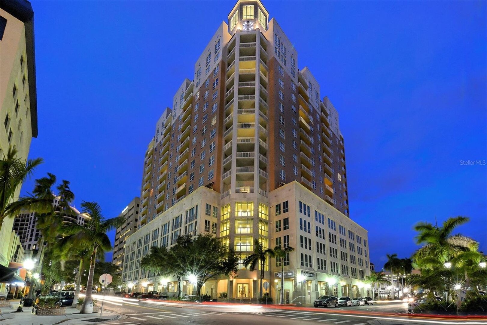 Night view of exterior of building