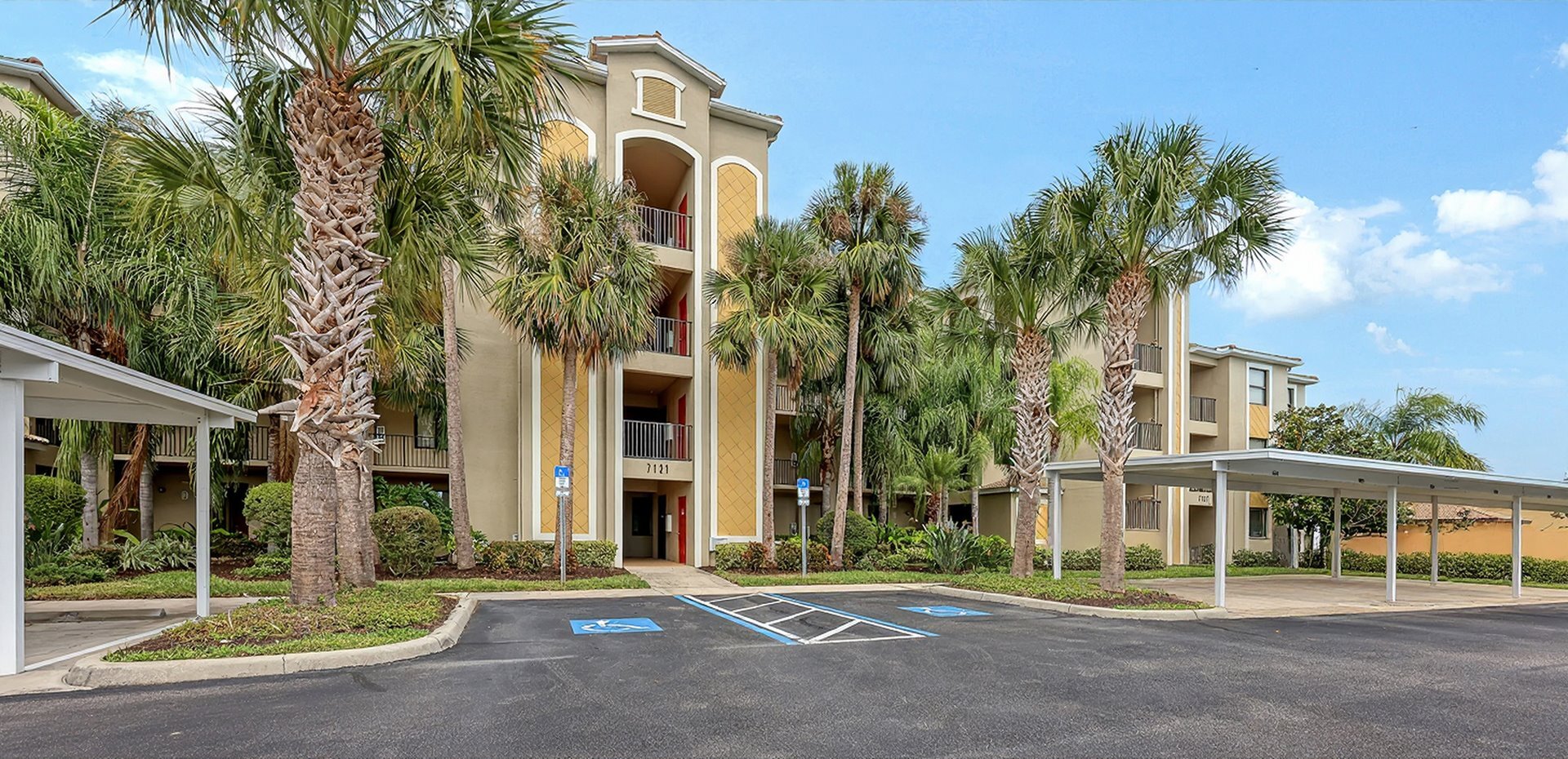 Exterior of condo building