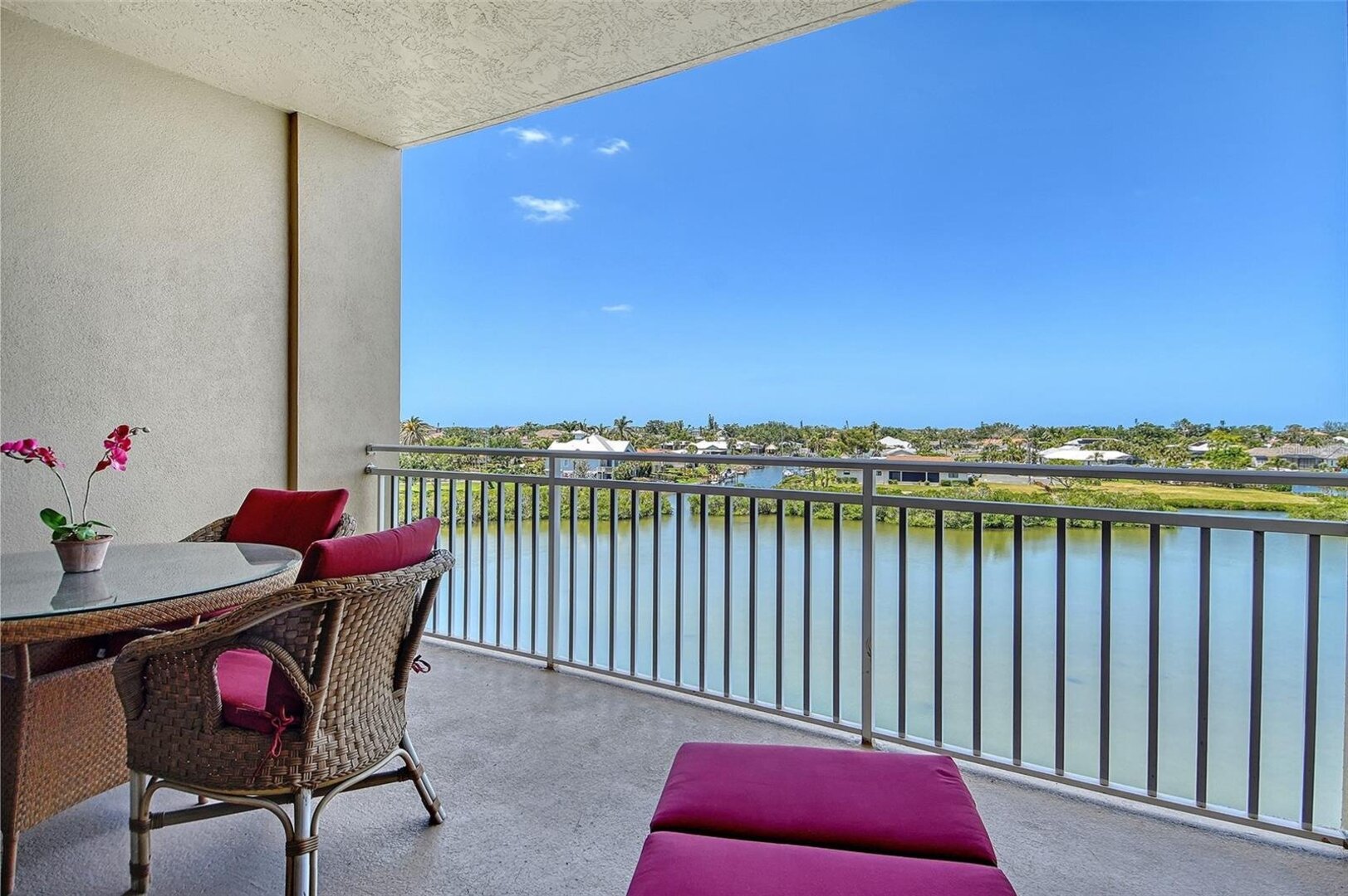 View from covered balcony